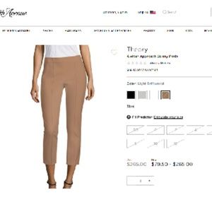 NWT Theory Alettah Approach Skinny Pants Sz 8